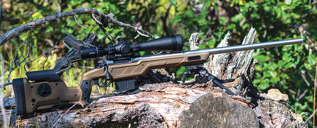 This versatile setup of a Cadex Strike Nuke Evo and Atlas CAL Bipod, all topped with a Leupold Mark 5 HD 7-35x 56mm, perfectly complements a do-all cartridge like the 6mm BRA.